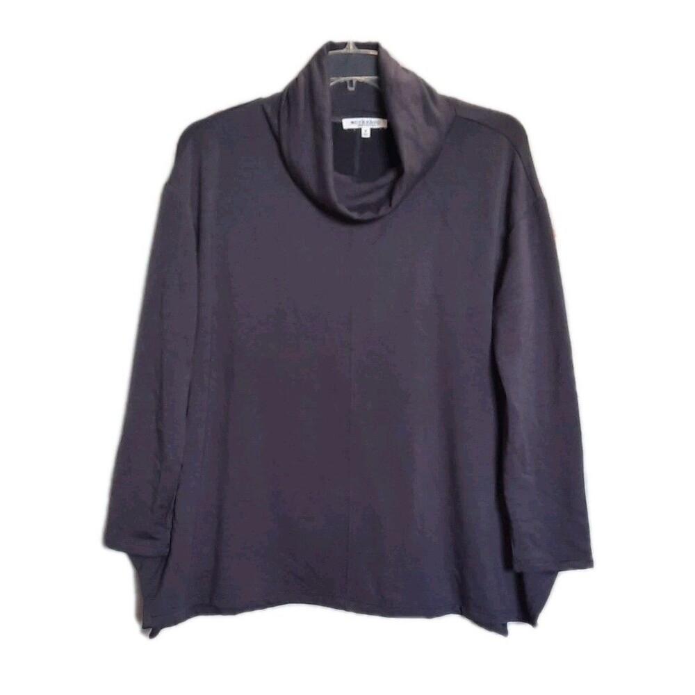 Workshop Republic Purple Lilac Gray Funnel Cowlneck Oversize Tunic Top SZ M XLNT